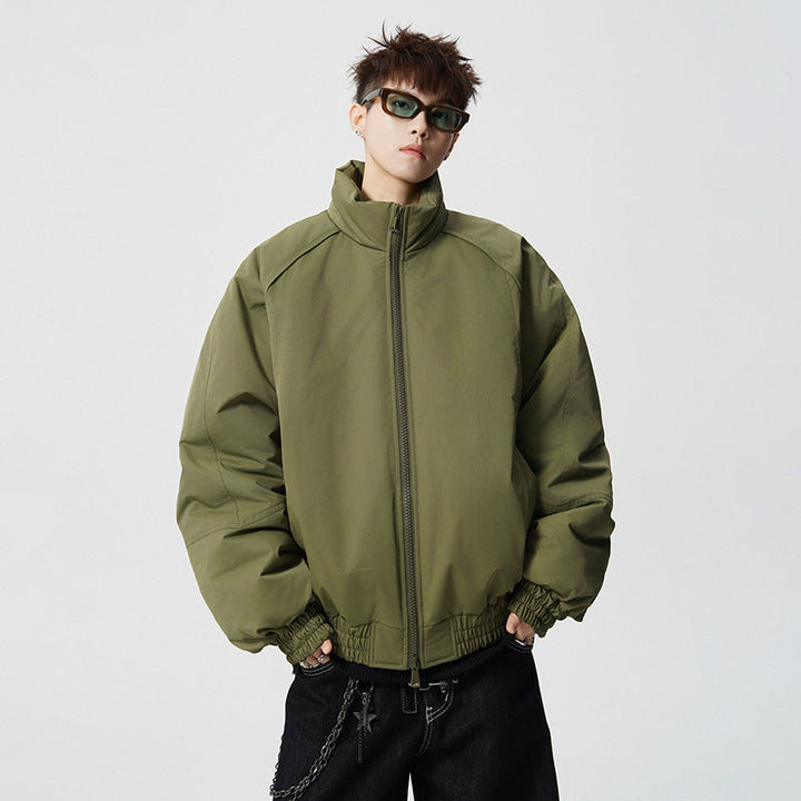 Męski Oversized Windbreaker z Stójka i Elastic Mankiety