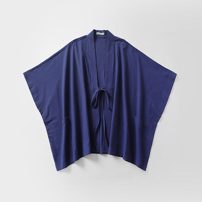 Damska oversize kimono kardigan z wiązanym paskiem i Side kieszeniami Lumaza