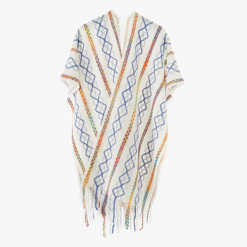 Poncho damskie lekka ciepła krótka