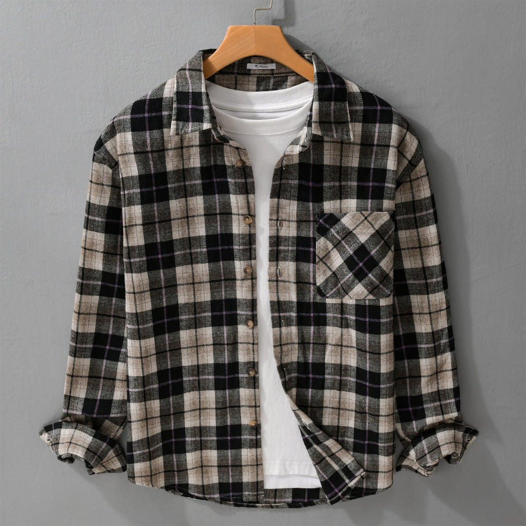 Męska krata Flannel koszula wierzchnia