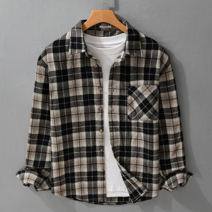 Męska krata Flannel koszula wierzchnia