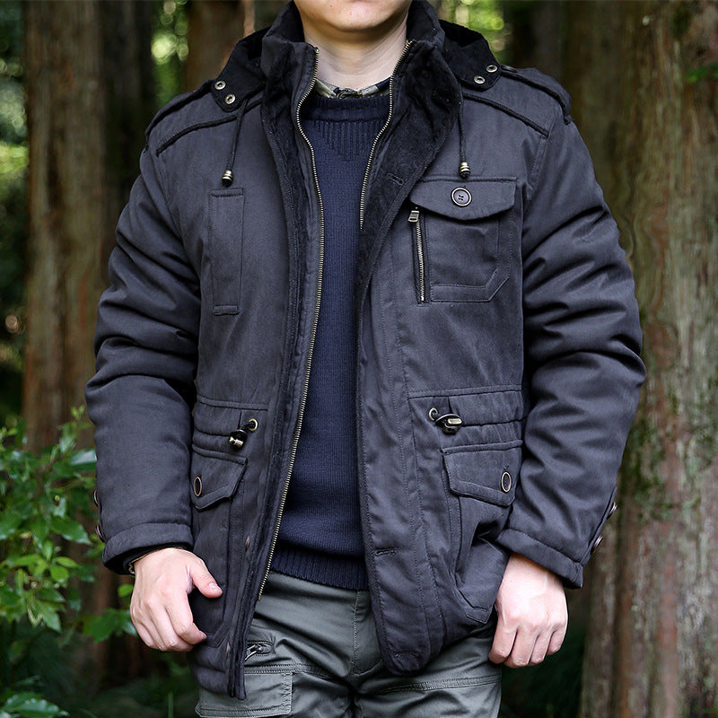 Kurtka terenowa męska z regulowanym kapturem - z wieloma kieszeniami do aktywności w plenerze