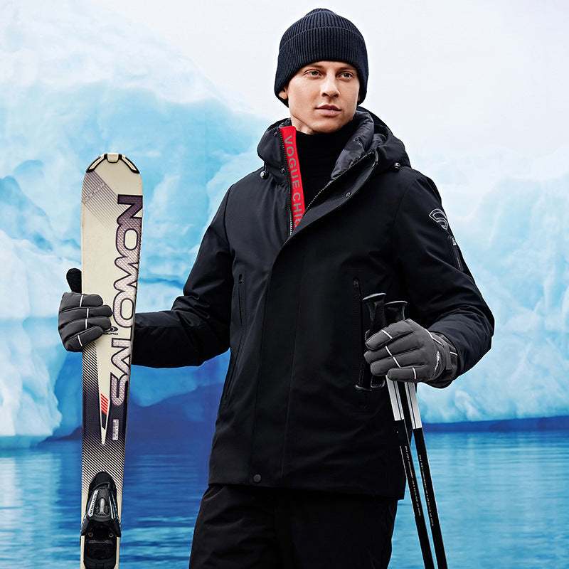 Męski wiatroszczelny i oddychający softshell parka z kaptur