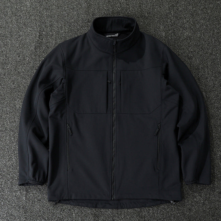Męska Technical softshell kurtka z stójką i ukryty zamkiem kieszeniami