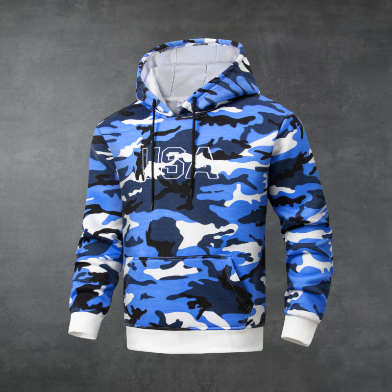 Męska Camouflage Bluza z kapturem