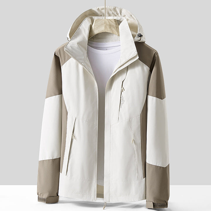 Unisex oddychająca softshellowa Outdoor kurtka in Colorblock Design z regulowanym Hood i Concealed Two-Way zamkiem błyskawicznym Lumaza