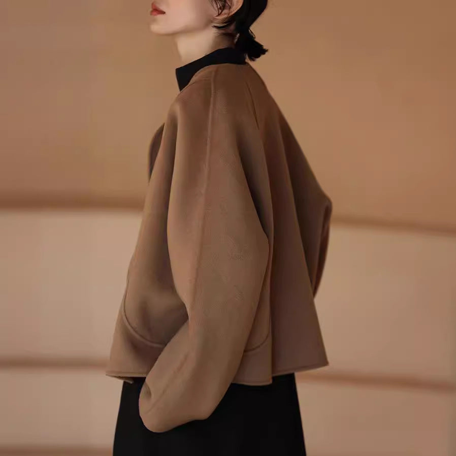 Damska elegancka i cozy kurtka z asymmetrical cut Drune