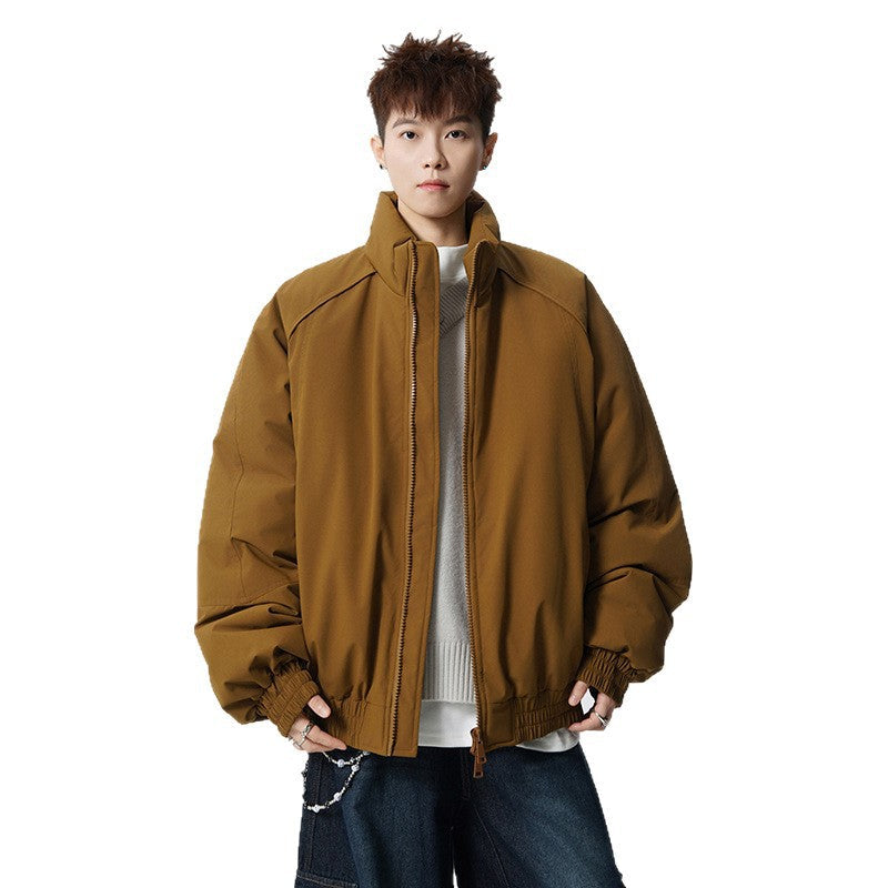 Męski Oversized Windbreaker z Stójka i Elastic Mankiety