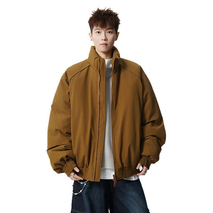 Męski Oversized Windbreaker z Stójka i Elastic Mankiety