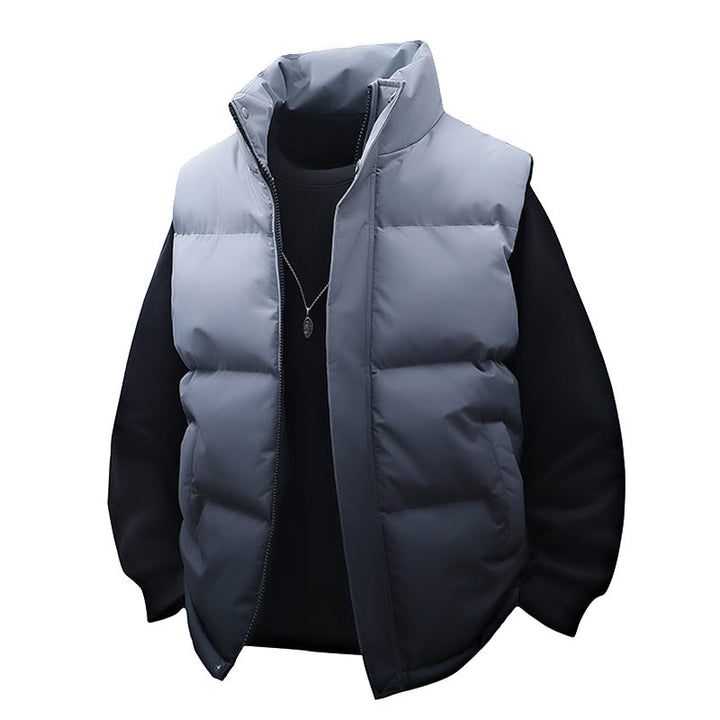 Męski Ocieplany Quilt Kamizelka z Wysoki kołnierz i Termiczny Ocieplenie