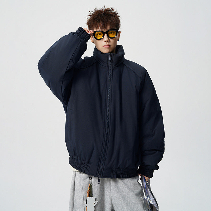 Męski Oversized Windbreaker z Stójka i Elastic Mankiety