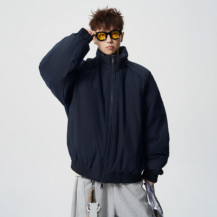 Męski Oversized Windbreaker z Stójka i Elastic Mankiety
