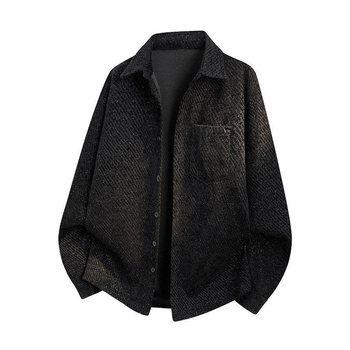 Damska oversize Texture koszulowa kurtka z Diagonal Structure i Chest Pocket Lumaza