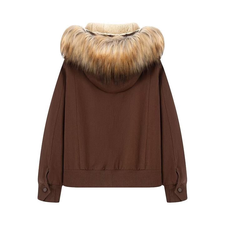 Damska termiczna Parka z Teddy Lining i Removable Fur Hood Lumaza