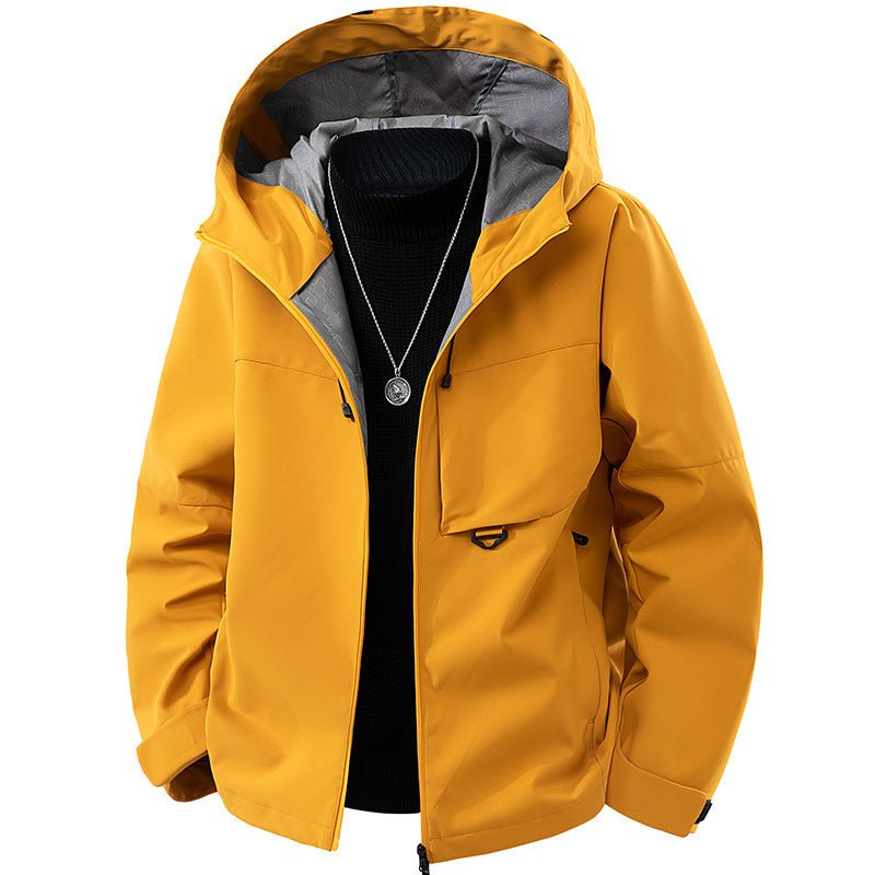 Męska technical kapturemed softshell kurtka z regulowany kapturem i utility kieszeniami
