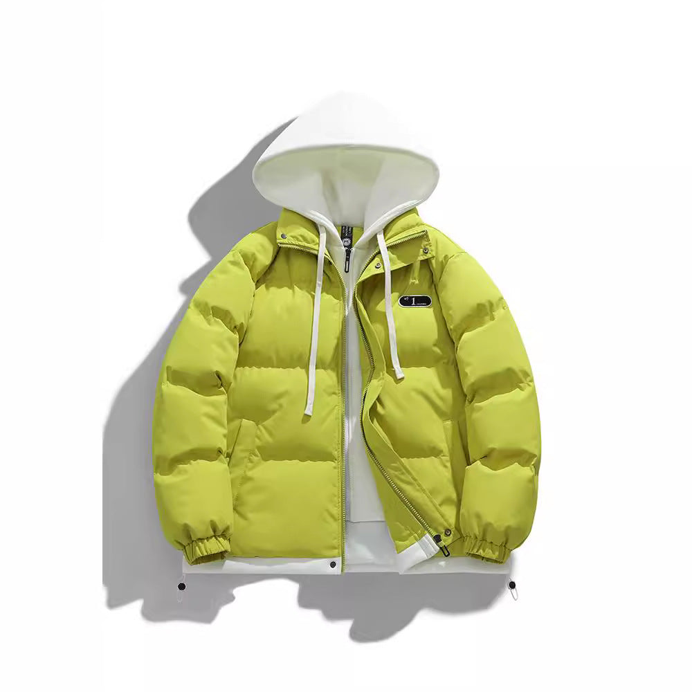 Męska Two-warstwa pikowana kurtka z Removable fleece kapturem i termiczny wsulation