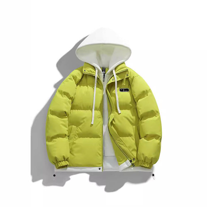 Męska Two-warstwa pikowana kurtka z Removable fleece kapturem i termiczny wsulation