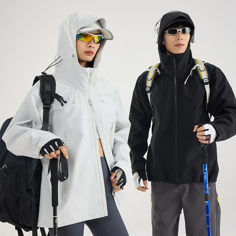 Damska lekka Technical Rain kurtka in oversize funkcjonalna Cut z regulowanym Hood Lumaza