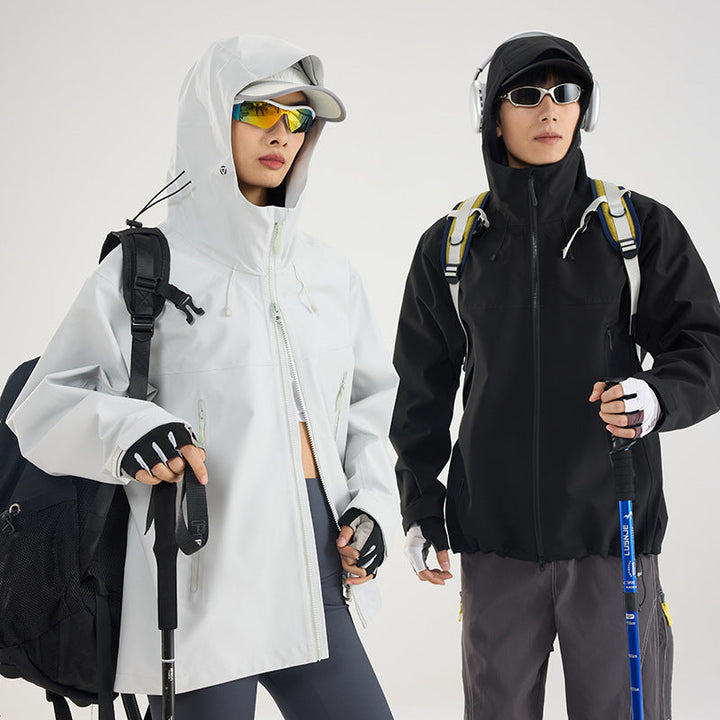 Damska lekka Technical Rain kurtka in oversize funkcjonalna Cut z regulowanym Hood Lumaza