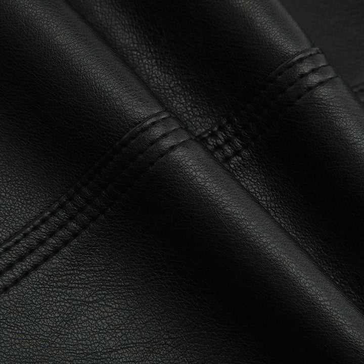 Damska taliowana Biker Leather kurtka z pikowana Shoulders Lumaza