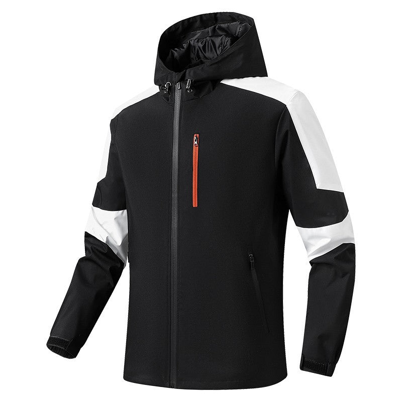 Męski Oddychający Softshell-Hardshell Hybrid Kurtka z Kaptur i Wodoodporny Kieszenie na zamek
