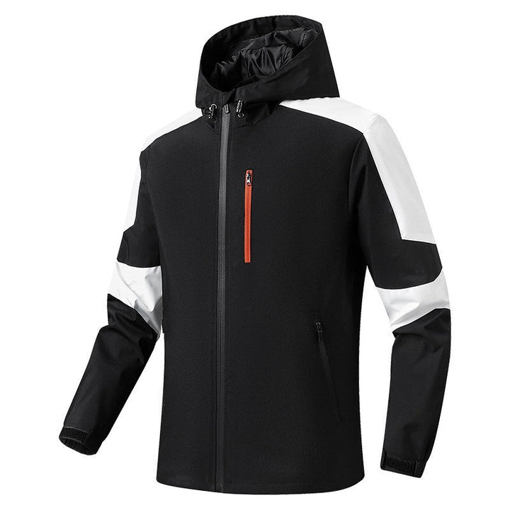 Męski Oddychający Softshell-Hardshell Hybrid Kurtka z Kaptur i Wodoodporny Kieszenie na zamek