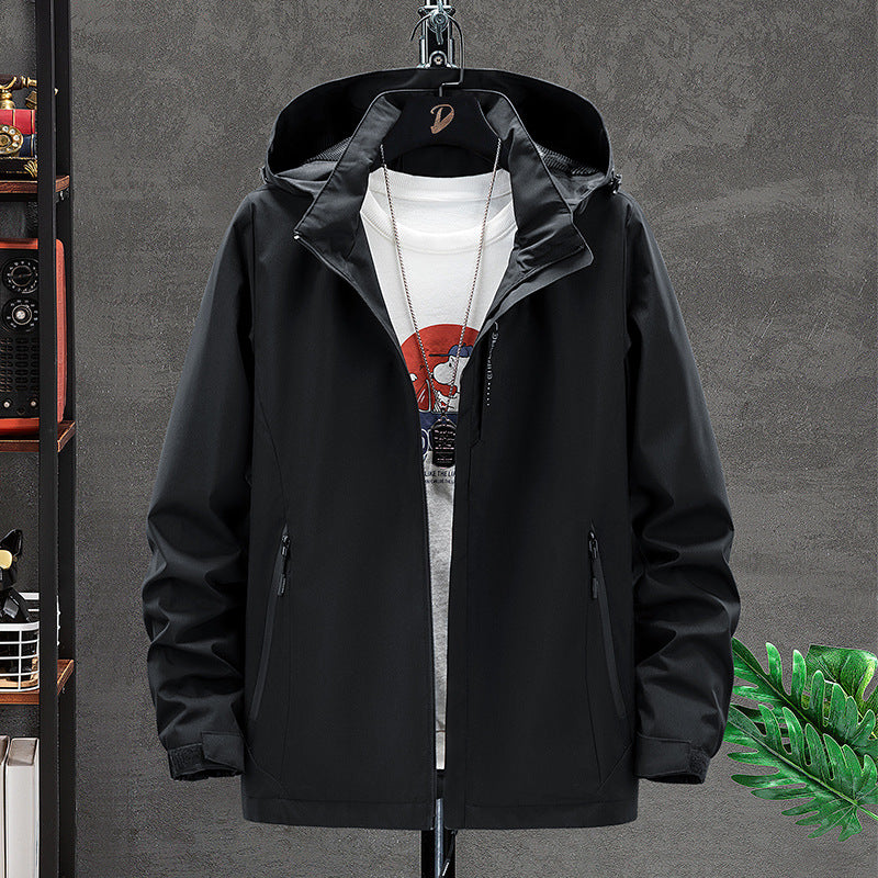 Męska lekka kurtka softshell outdoorowy z kapturem, Wwd i Water Repellent Surface