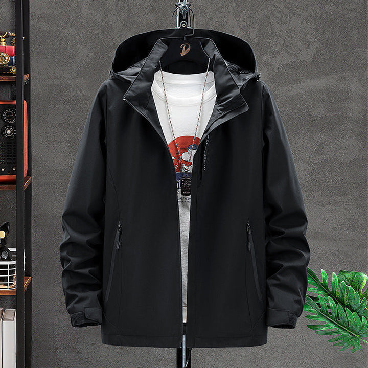 Męska lekka kurtka softshell outdoorowy z kapturem, Wwd i Water Repellent Surface