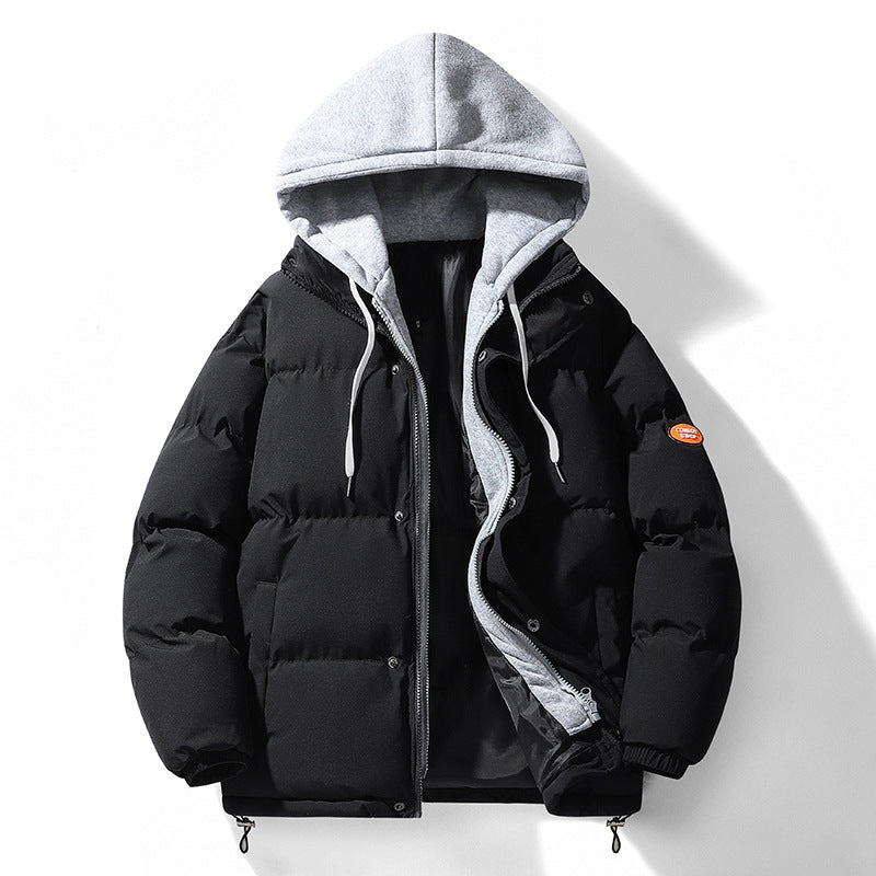 Męska Dual-warstwa Puffer kurtka z wtegrated kapturemed Sweat warstwa i Thermo Lwwg
