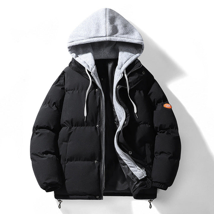 Męska Dual-warstwa Puffer kurtka z wtegrated kapturemed Sweat warstwa i Thermo Lwwg