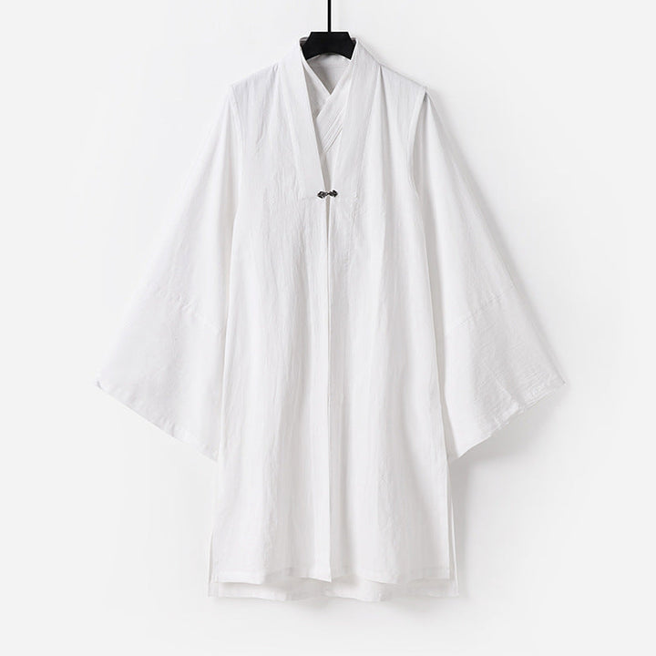 Unisex Asian inspired oversize kimono kurtka z trumpet rękawami i small toggle closure Lumaza