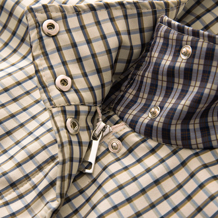 Damska Checked oversize Parka kurtka z ściągaczem i ze stójką Lumaza