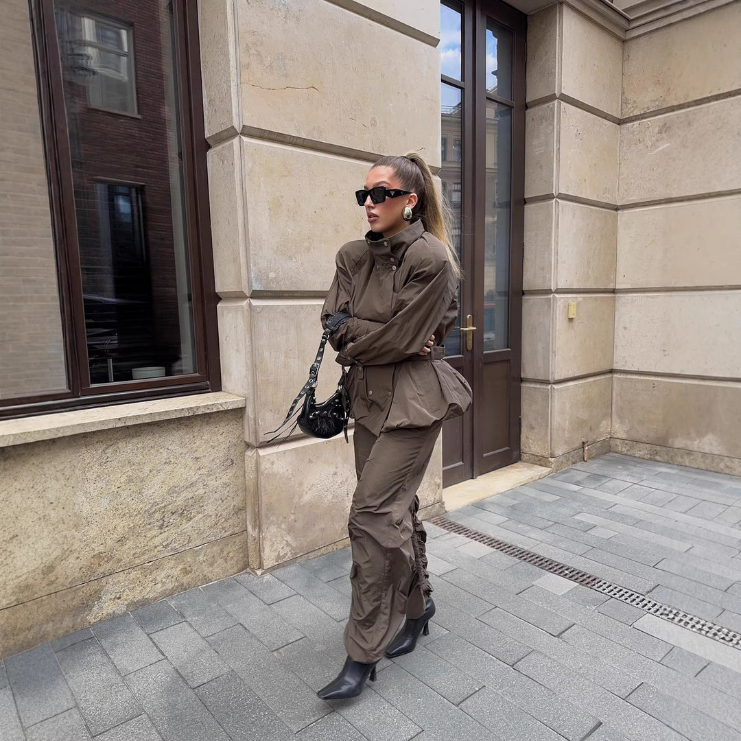 Płaszcz Trencz Damski Stylowa Elegancka Nowoczesna