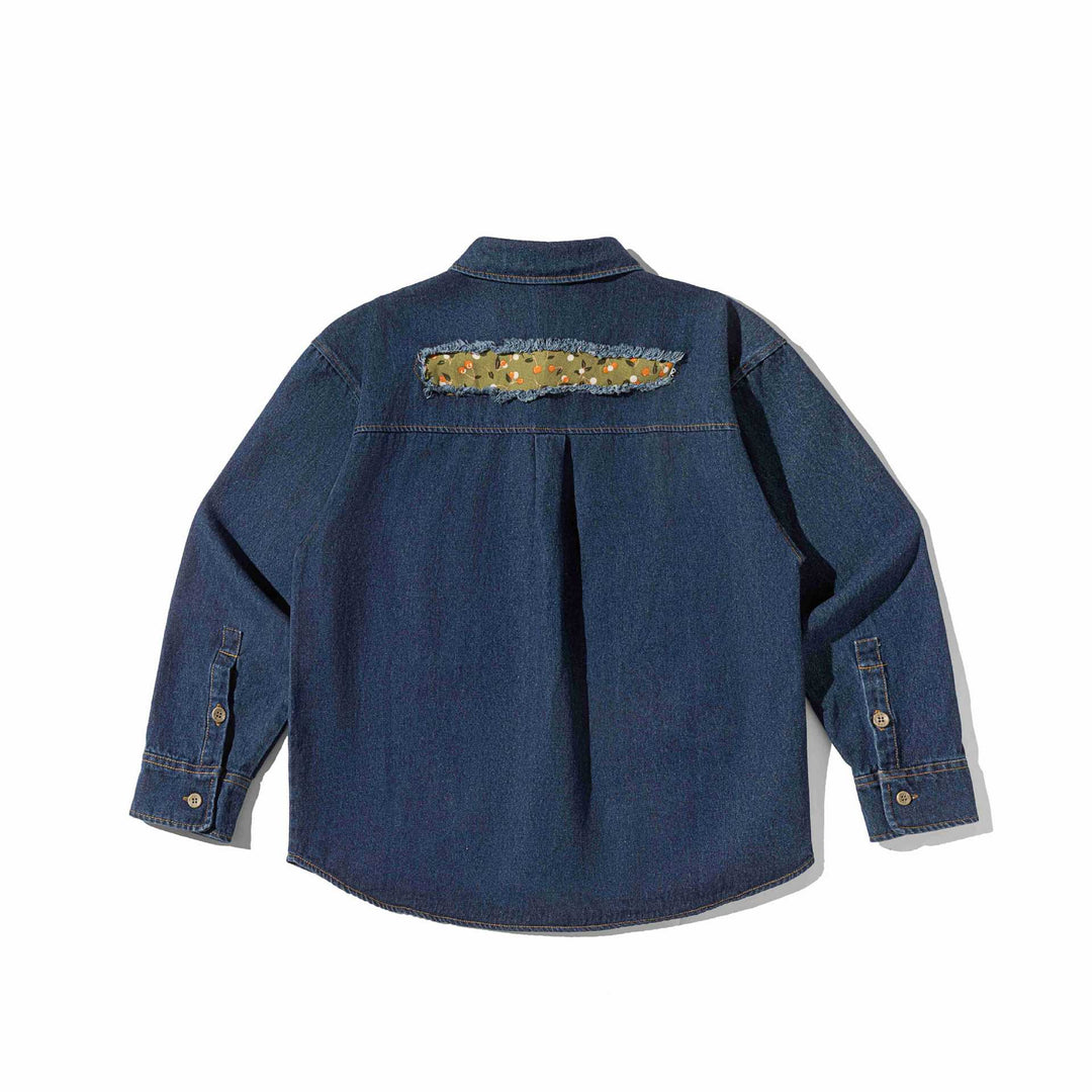 Męska oversize denim kurtka koszulowa z Used Effects i Moro Patches