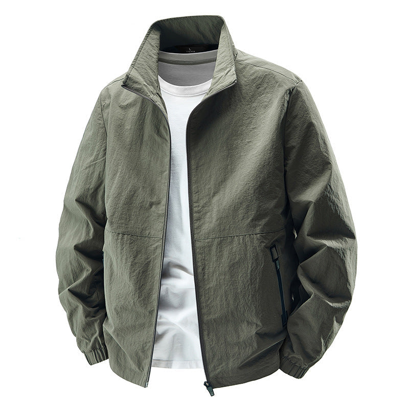 Męski ultralight wiatroszczelny codzienny kurtka z kołnierz ze stójką i zippered kieszenie
