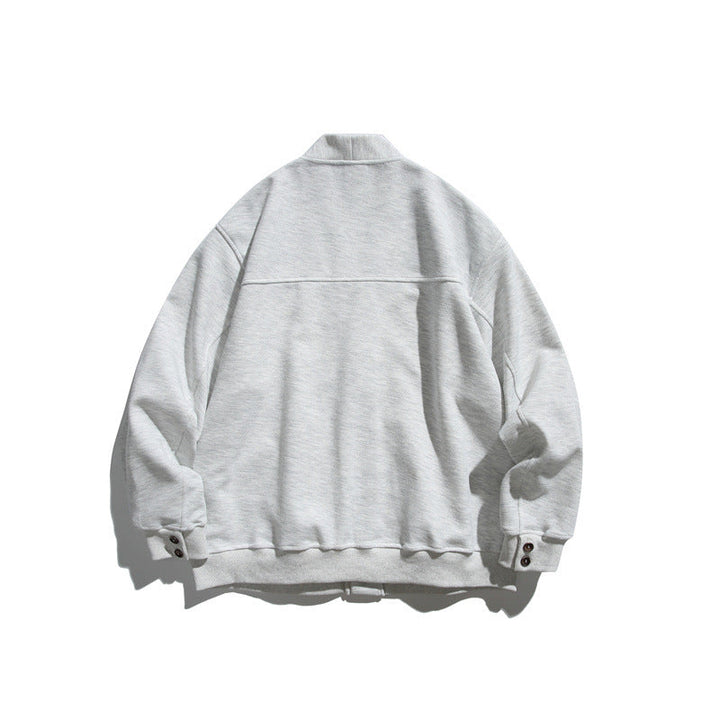Unisex Oversize kardigan kurtka wykonana z heavyweight French terry z V-neck i naszywane kieszenie