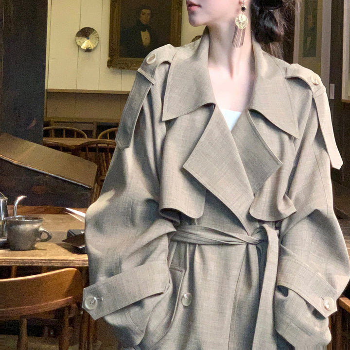 Damska elegancka i codzienna transitional kurtka z contrasting rękawami Drune
