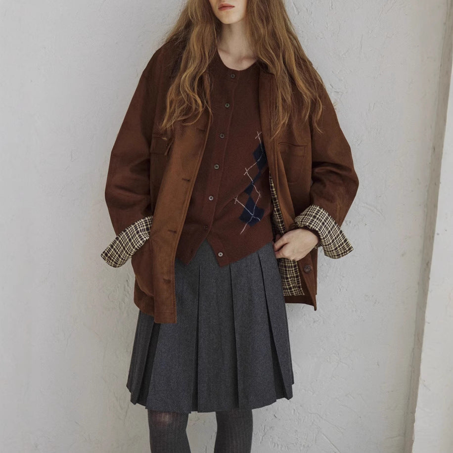 Damska elegancka Suede kurtka Lumaza