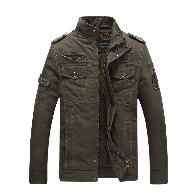 Męski field blazer w aviator stylizacja z polar teddy podszewka i ramienny pagony