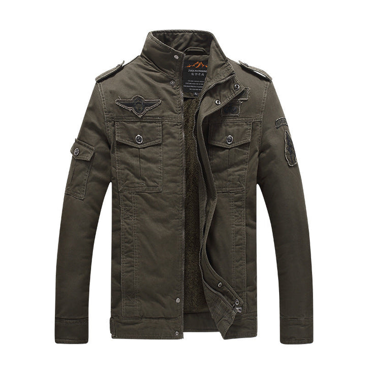 Męski field blazer w aviator stylizacja z polar teddy podszewka i ramienny pagony