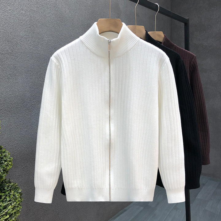 Męska Stylowy Zip-Up Kardigan