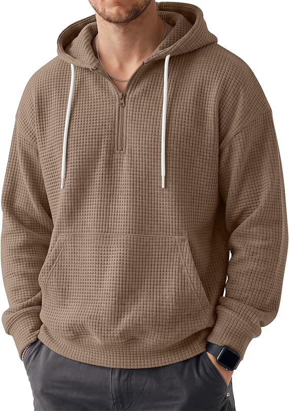 Męska Wygodny Zip-Up Bluza z kapturem