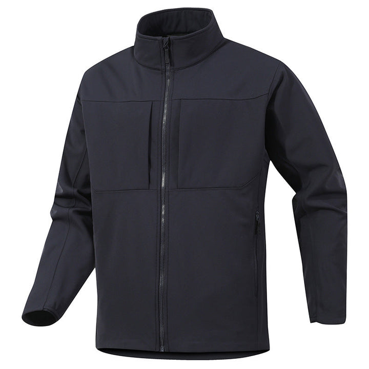 Męska Technical softshell kurtka z stójką i ukryty zamkiem kieszeniami