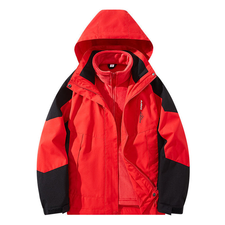 Męska wodoodporny two-warstwa trekkwg kurtka z removable fleece wner kurtka i kapturem