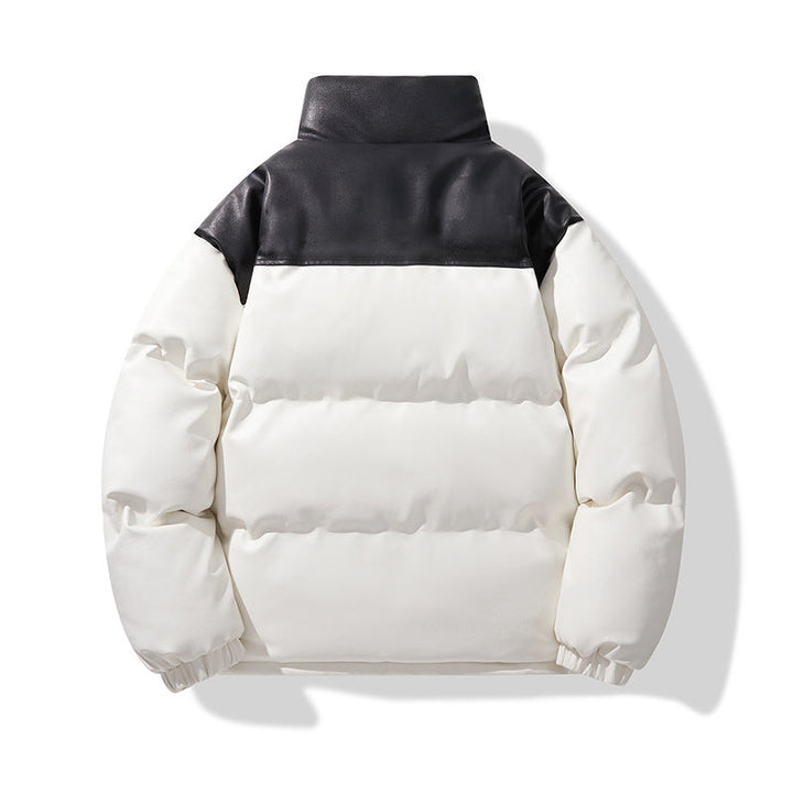 Kurtka pikowana unisex z imitacji skóry lekka puchowa