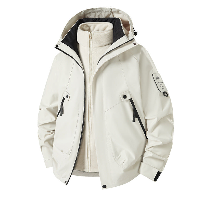 Męski 3-in-1 Softshell Parka z odpinany polar wewnętrzny kurtka i technical kaptur