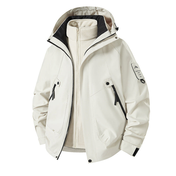 Męski 3-in-1 Softshell Parka z odpinany polar wewnętrzny kurtka i technical kaptur