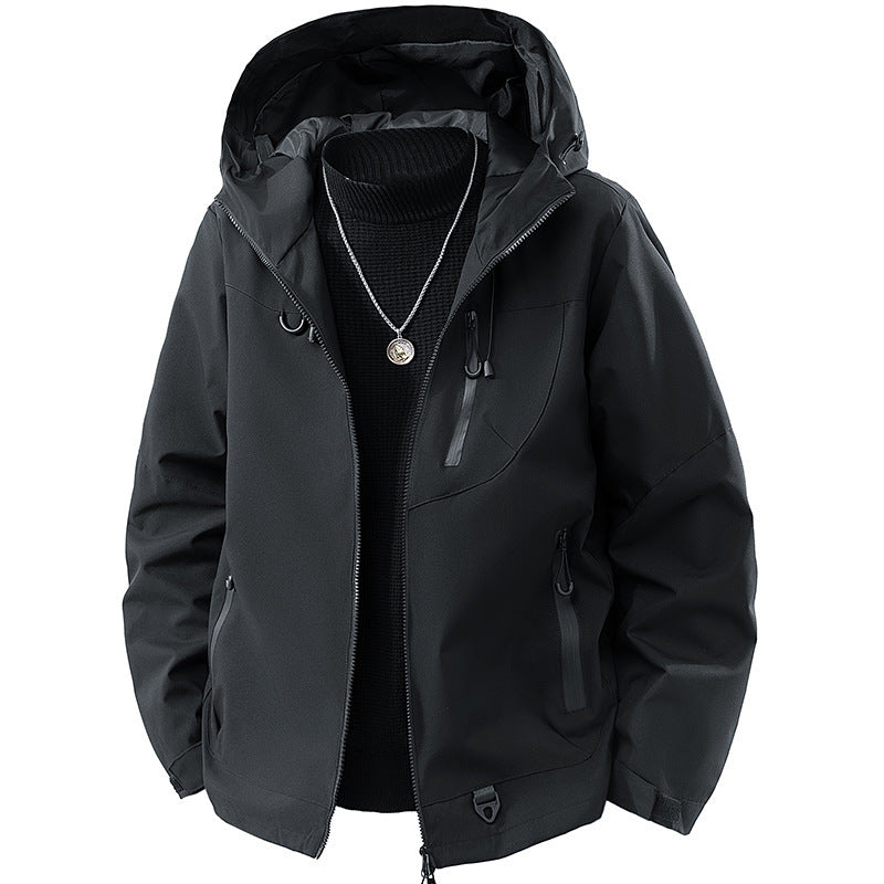 Męska Technical kurtka softshell outdoorowy z kapturem water- i wiatroszczelna membrana sealed zamkiems