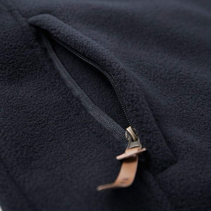 Męski termiczny kurtka polarowa z double-layered sherpa wewnętrzny podszewka i standing kołnierz