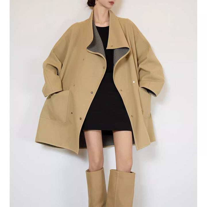 Damska oversize Transitional kurtka z Contrasting kołnierzem Lumaza